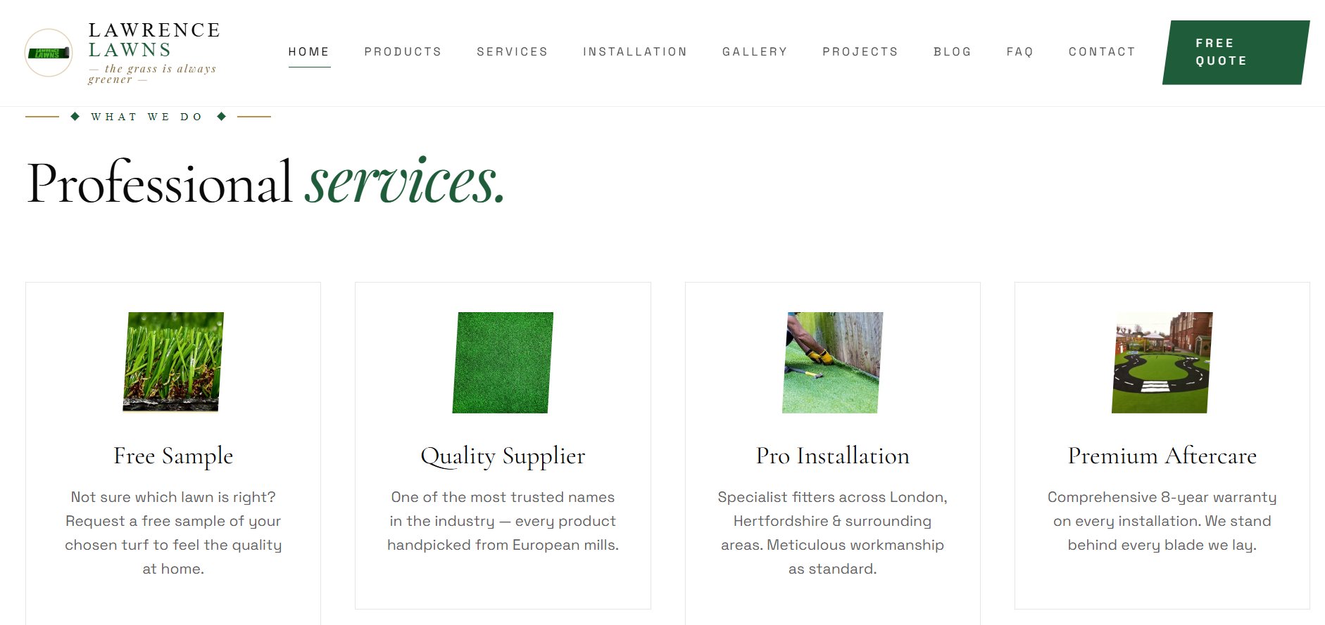 Lawrence Lawns website design