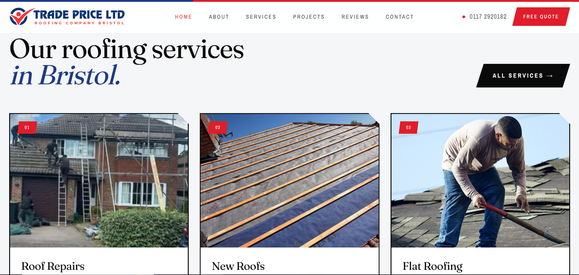 Trade Price Ltd website design
