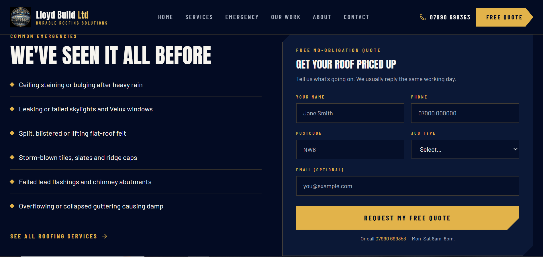 Lloyd Build Ltd website design